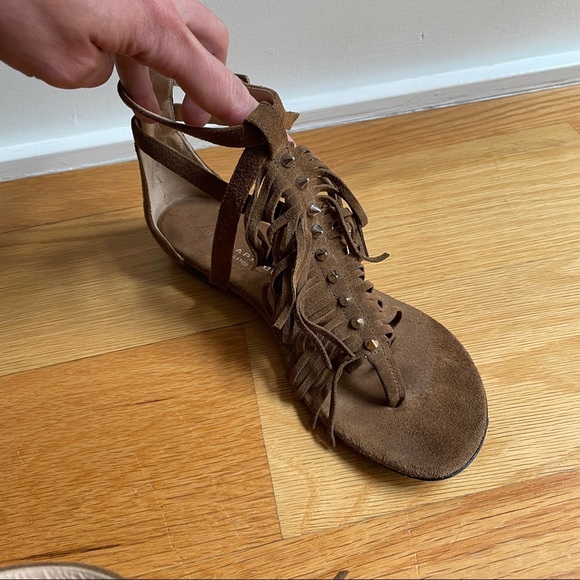 Barbar Bui Gladiador Suede Fringe Spiked Sandals - Picture 5 of 11